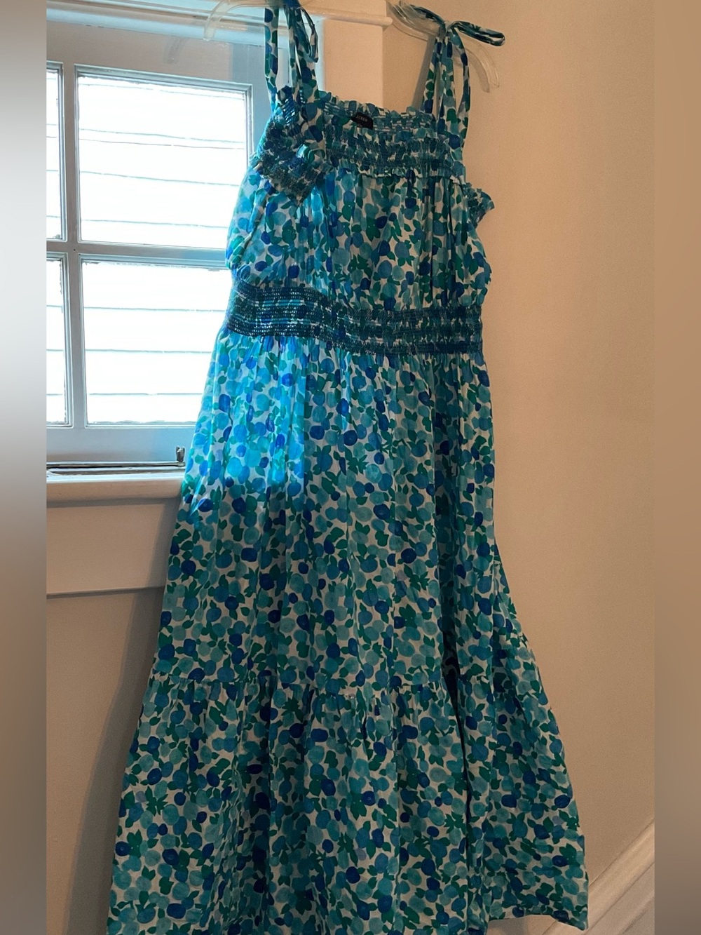 J. Crew blue floral tiered dress XXL